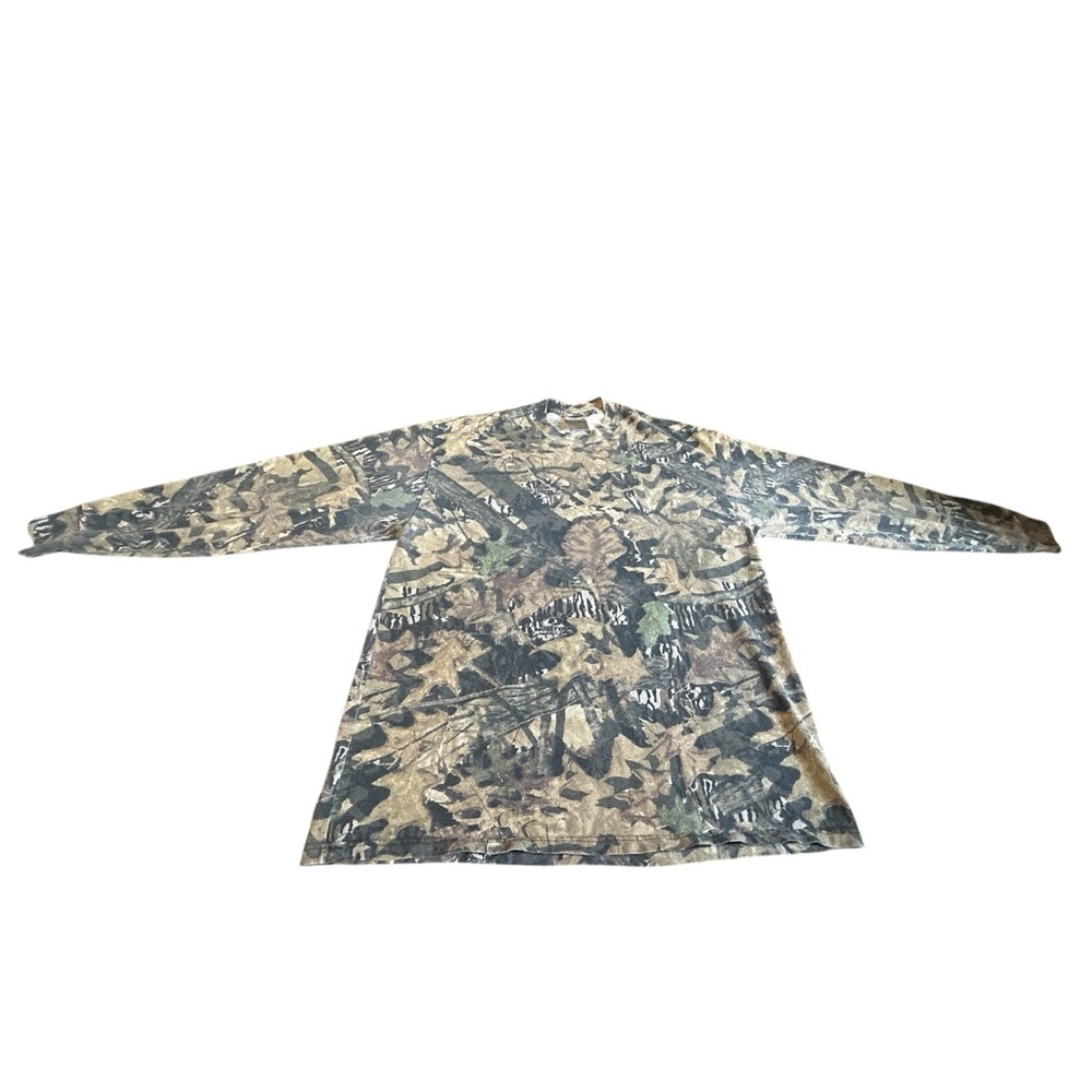 Vintage Mossy Oak Camo Long Sleeve Tee Mens L Faded Hunting Shirt - Picture 3 of 10